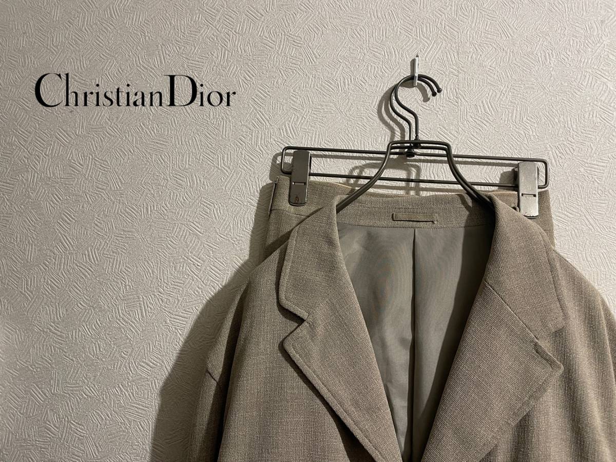 ◯ Vintage Christian Dior ホップサック アンコン スーツ / テーラード ジャケット スラックス サマー セットアップ L Mens #Sirchive_画像1