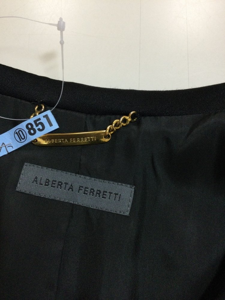  Alberta * Ferretti чёрный костюм другой ткань шелк размер жакет I44, юбка I40