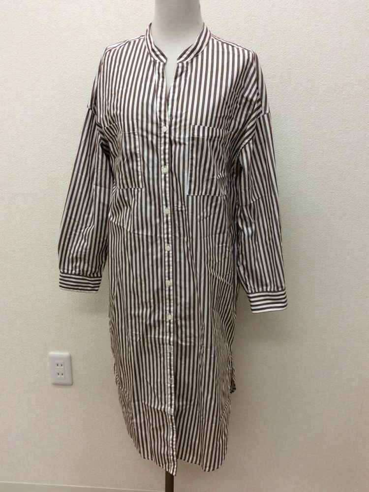 AG by Aqua Girl shirt One-piece tea . white. stripe also cloth. ring belt attaching size S