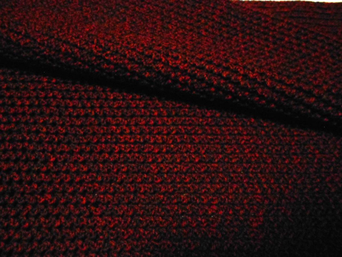 赤茶色（レンガ色とこげ茶色のミックス）の毛糸で編まれたマフラー／男女兼用／Sadler Smith／オーストラリア_画像9
