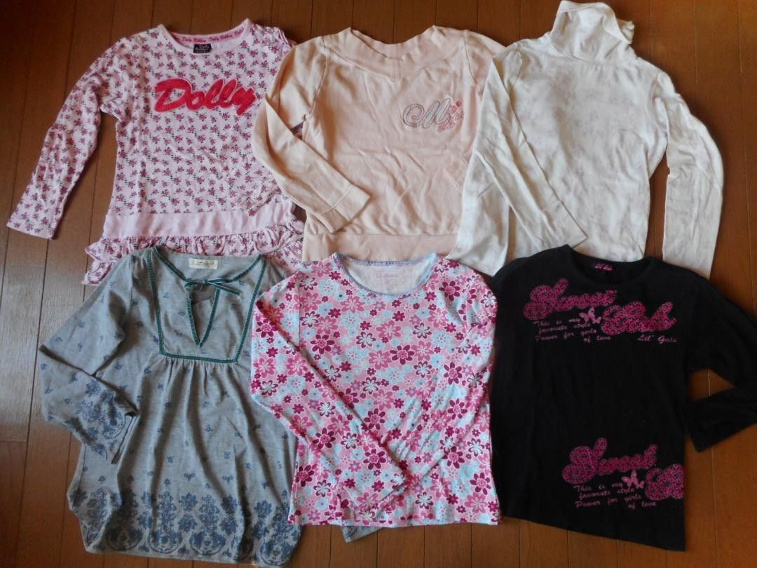 女子130　長袖Tシャツ６枚 LLビーン・DollyRibbon他