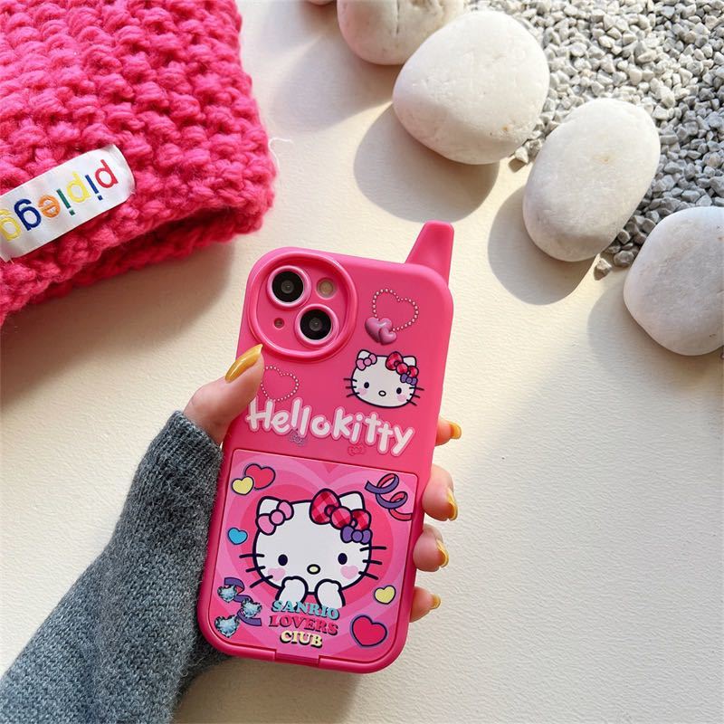 great popularity iPhone15 case smartphone cover Hello Kitty mirror attaching Kitty Chan character 