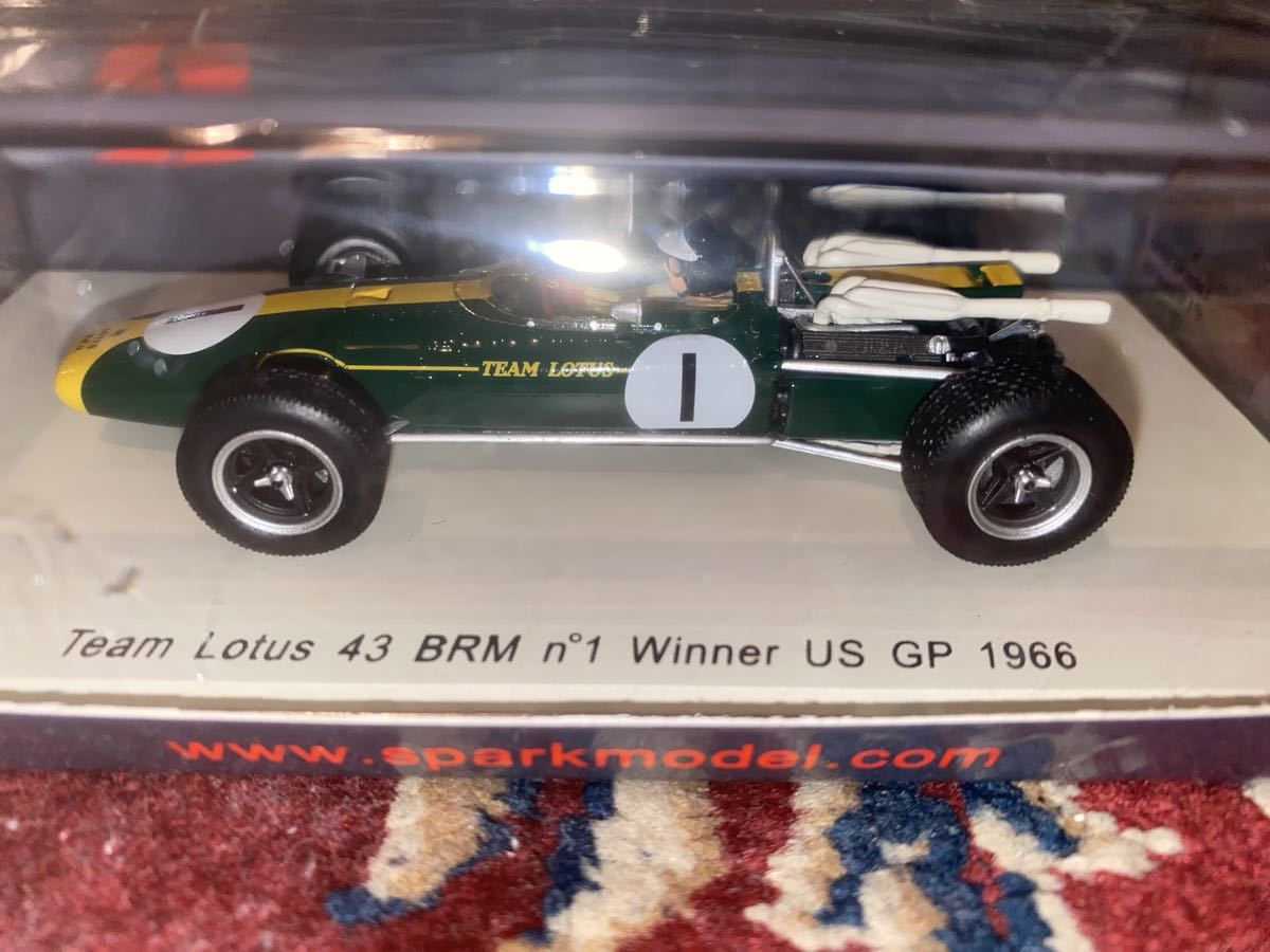 新品未開封！Sparkmodel「1/43 Team Lotus 43 BRM №1 Winner US GP 1966」/スパークミニカーロータスレーシングカー_画像1