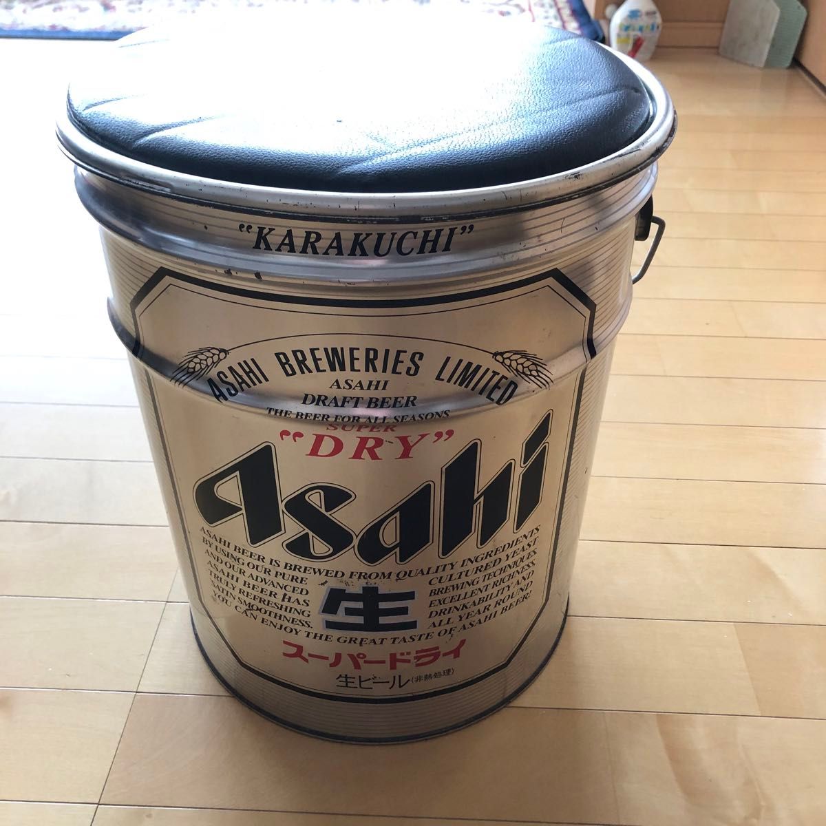 アサヒ　スーパードライ　ペール缶　缶バケツ　缶チェアー