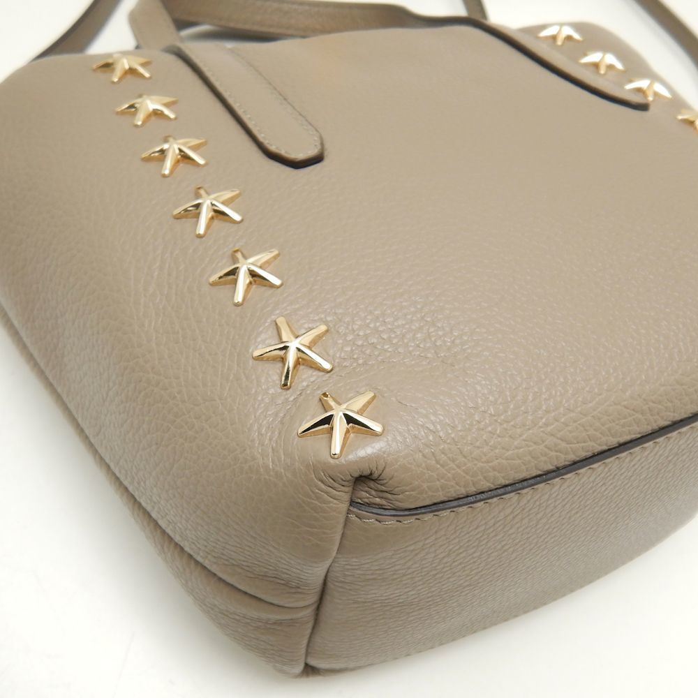 JIMMY CHOO ジミーチュウ ハンドバッグ 2WAY スタースタッズ レザー グレージュ/251299【中古】_画像7