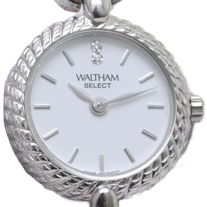 WALTHAM ...  платье   часы   95640.52【 батарея  замена ...】 K18WG  белый  золотой   женский /130063【 подержанный товар 】【 наручные часы 】