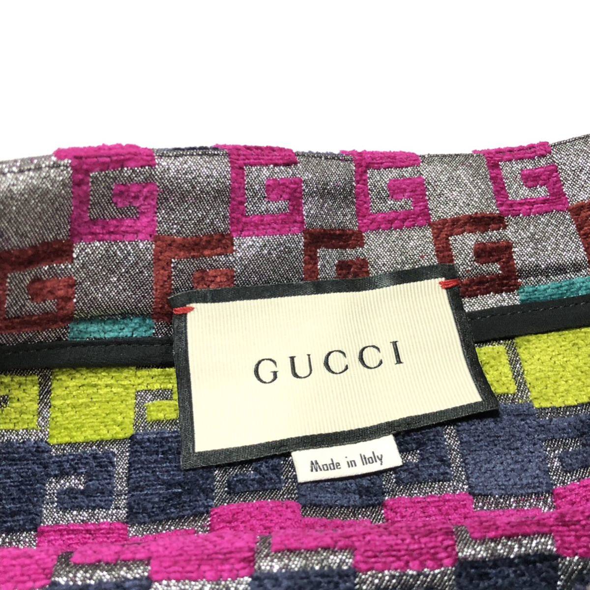 美品【グッチ】基準内 GUCCI スカート G総柄 サイズ38 レインボー ボトムス 505981 女性用 レディース イタリア製_画像3