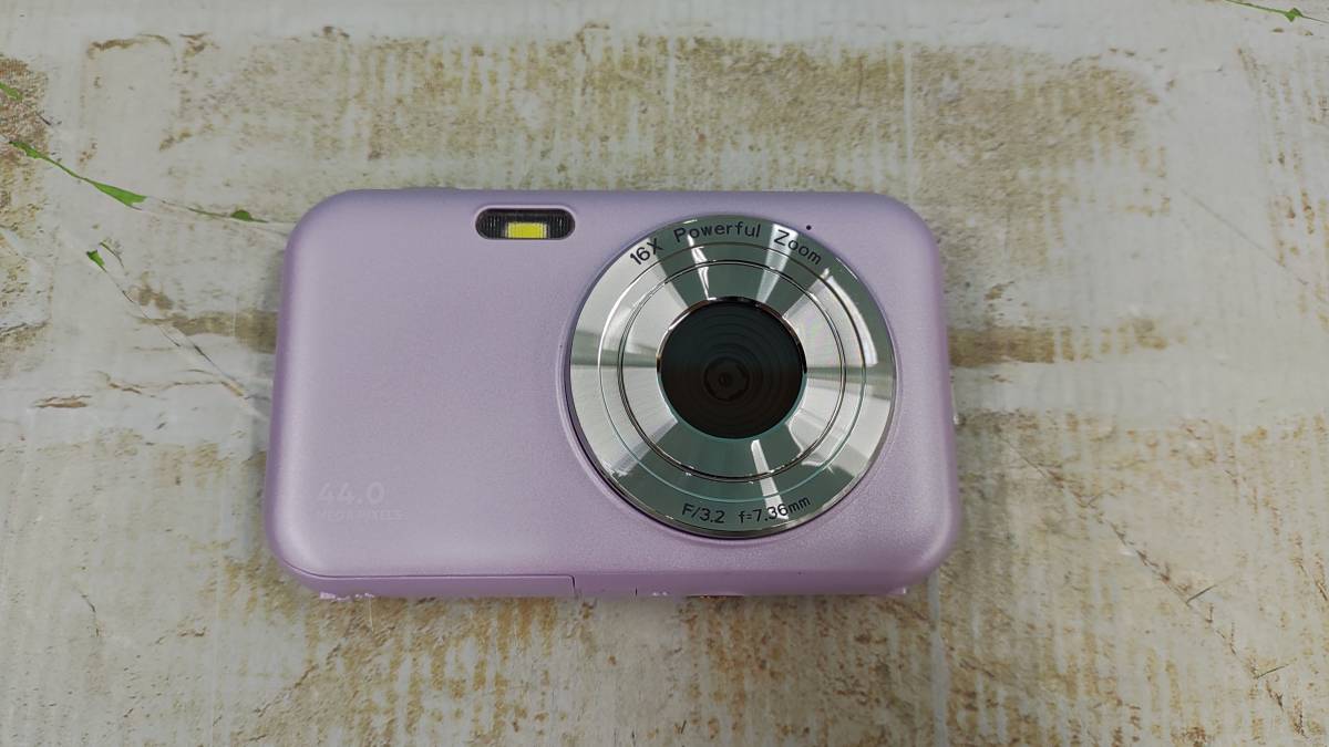 電2695-312♪【60】 未使用 Fulealfly DC406 デジタルカメラ キッズカメラ Purple パープル 現状品_画像2