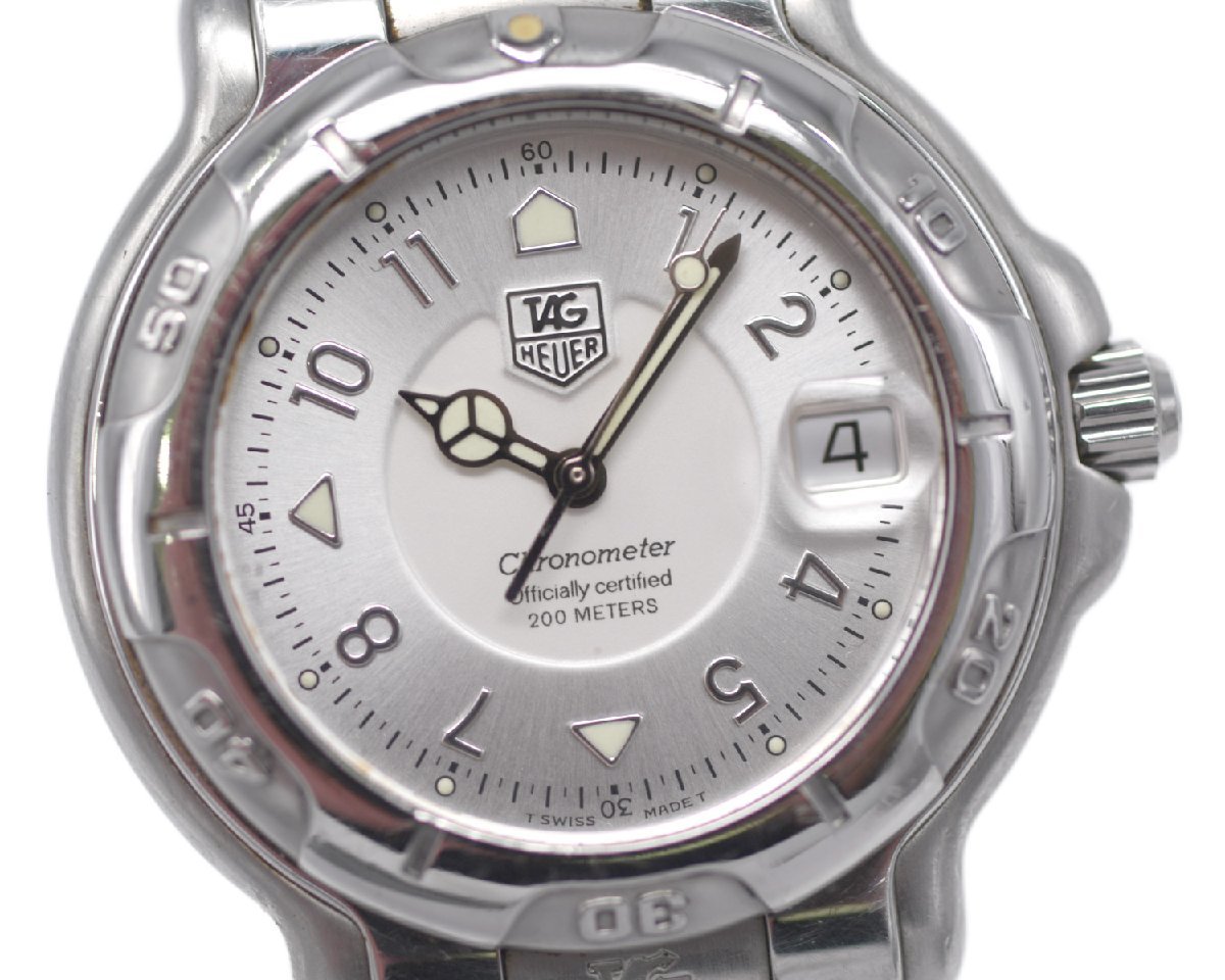 [中古品] 稼働品【TAG Heuer】タグホイヤー 6000シリーズ プロ 200ｍ WH5111 メンズ シルバー文字盤 クロノメーター 自動巻 中古品_画像3