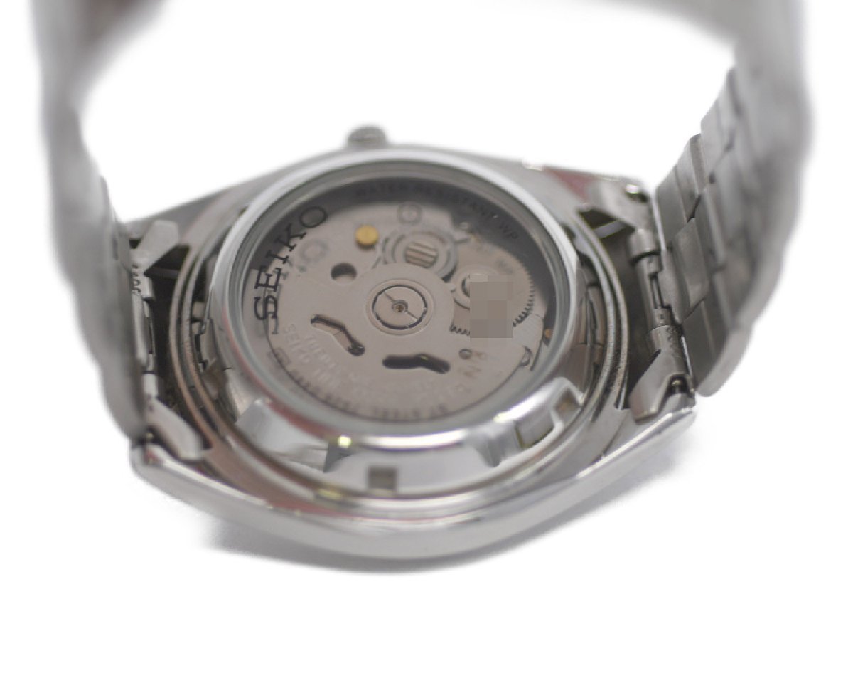 [美品] 稼働品【SEIKO】セイコー SEIKO5 7S26-0440 シルバー文字盤 裏スケ メンズ 自動巻 中古美品_画像9