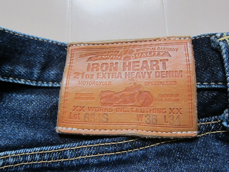 IRON HEART アイアンハート 21oz 21オンス EXTRA HEAVY DENIM Lot 634S ジーンズ デニム パンツ W36_画像4