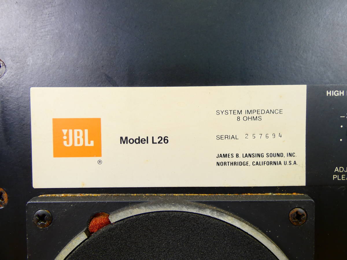 S) JBL 2Way ブックシェルフ型スピーカーシステム ペア L26 音響機器 オーディオ ※ジャンク/パーツ取り @140×２個口 (1)_画像6