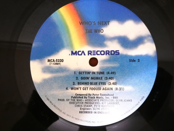 S) THE WHO ザ・フー 「 WHO’S NEXT フーズ・ネクスト 」 LPレコード MCA 5220 @80 (R-23)_画像6