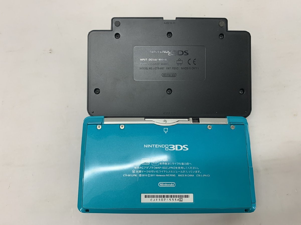【N-5462】任天堂 Nintendo 3DS アクアブルー 本体 CTR-001(JPN) 初期化済み 通電OK ニンテンドー ゲーム機 現状品【千円市場】_画像4