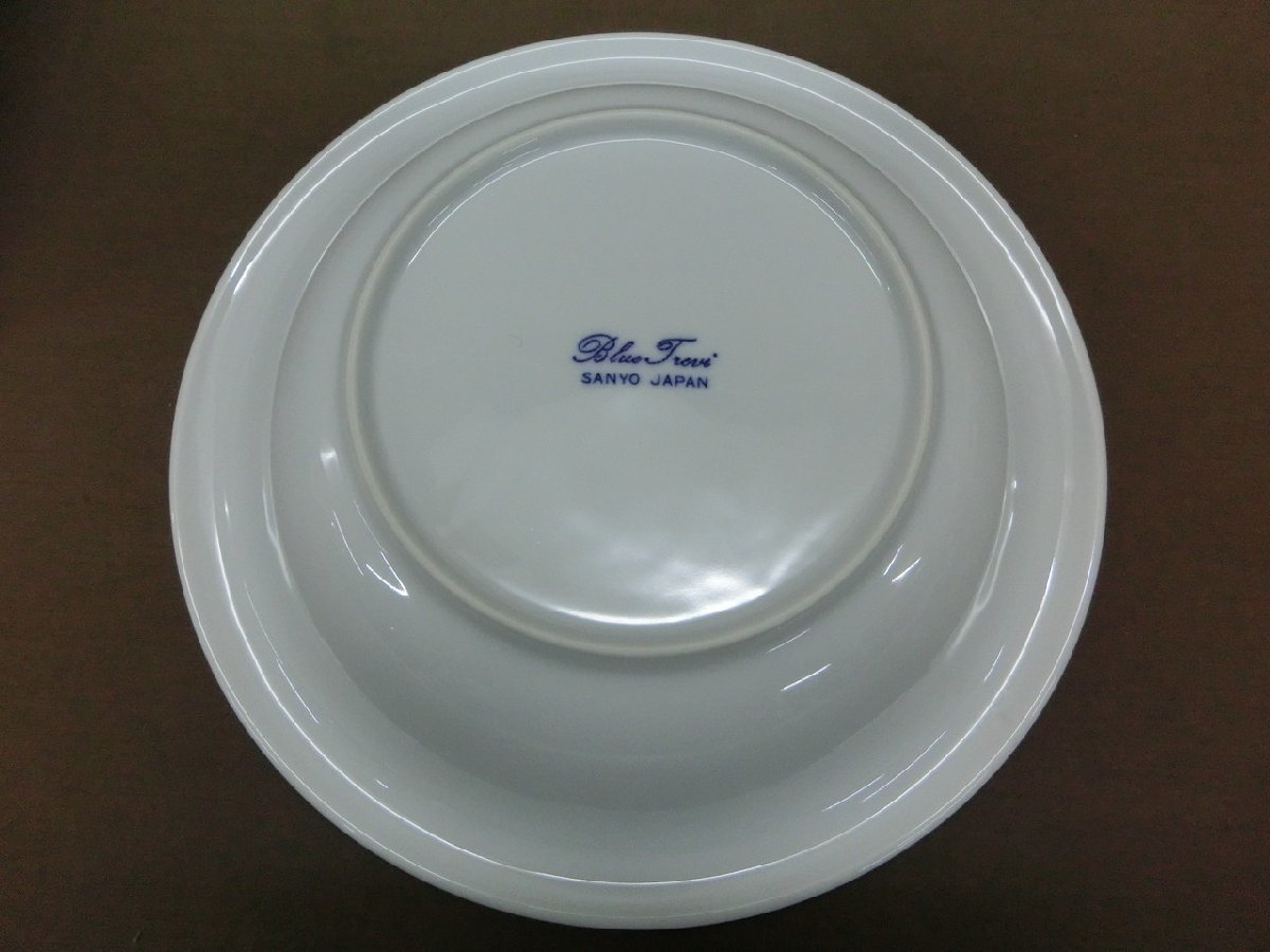 【N-5626】即決 未使用 SANYO Blue Trevi カレー皿とスプーン ５客セット パスタ 洋食 約24x5cm 現状品【千円市場】の画像3