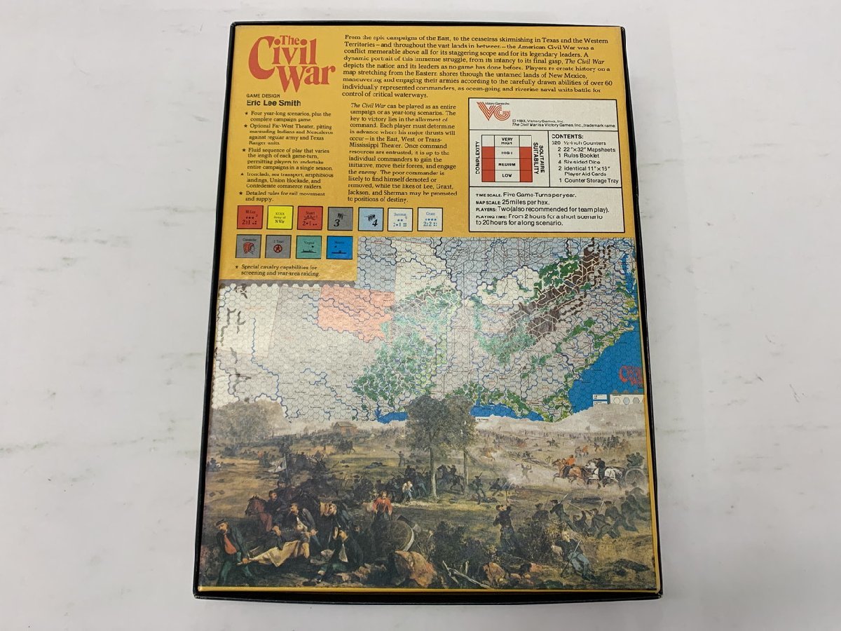 【H3-0698】レトロ 当時物 パーツ未切断 ダイス付 The Civil War 1861 1865 Victory Games VG 外箱付 現状品【千円市場】_画像9