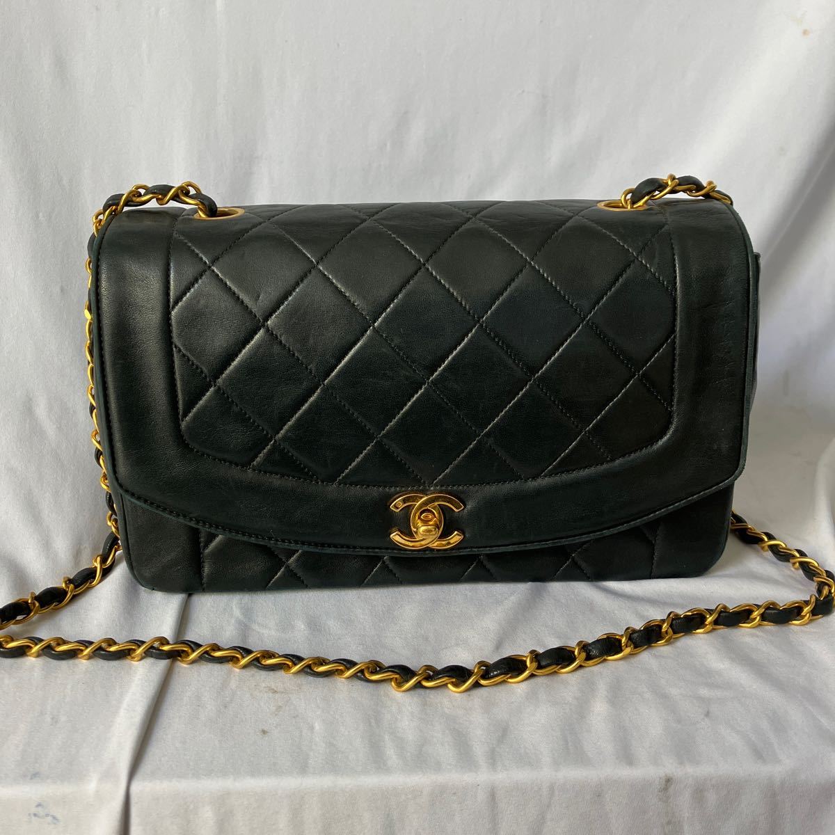 ▽【500円スタート】CHANEL シャネル マトラッセ25 チェーンショルダーバッグ ココマーク ラムスキン A01165 黒 シール有_画像1