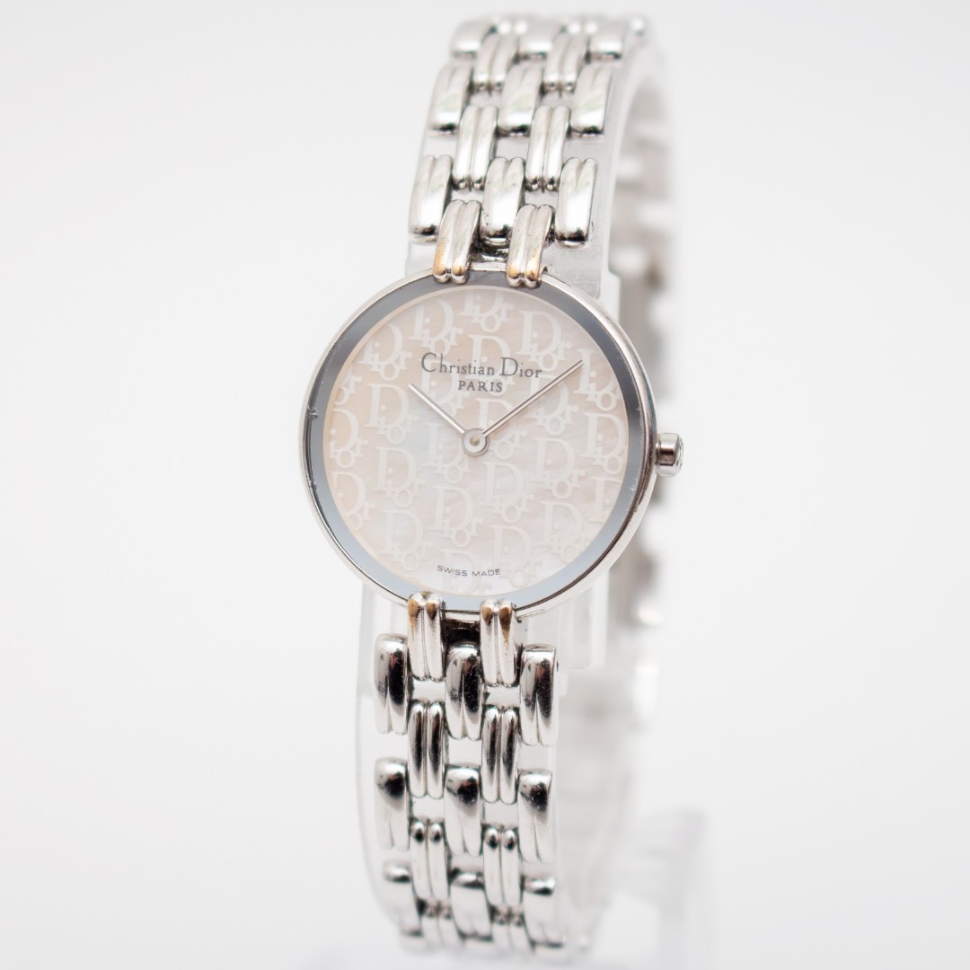 1円スタート Christian Dior バギラ レディース腕時計 D44-120 シェル_画像2