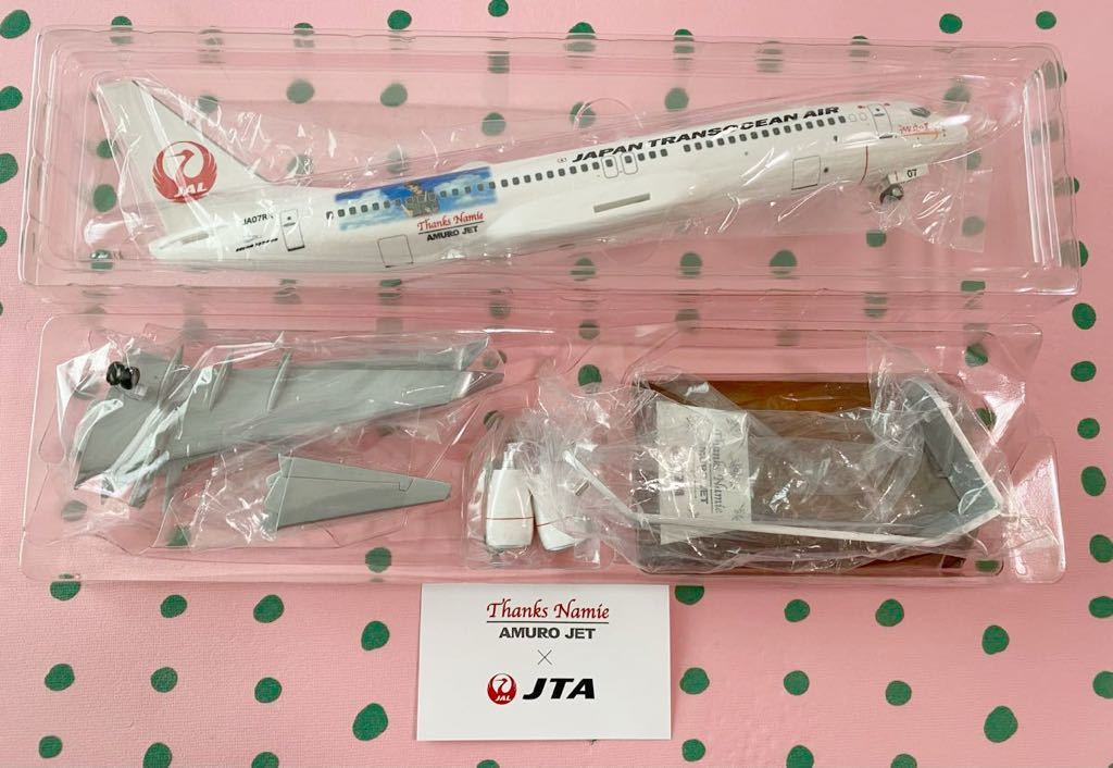 安室奈美恵 飛行機 AMURO JET モデルプレーン ボーイング 737-800 木製台座タイプ JAL アムロジェット _画像4