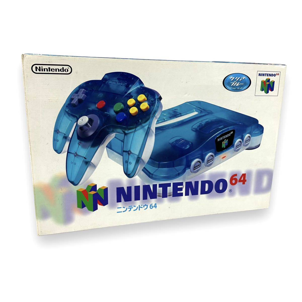 【希少品】NINTENDO64 任天堂64 ニンテンドー 64 本体 クリアブルー NUS-001 別売りAVケーブル付き 日本製 限定色の画像1