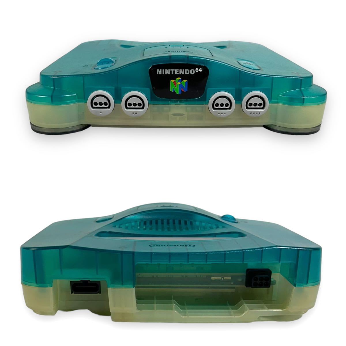 【希少品】NINTENDO64 任天堂64 ニンテンドー 64 本体 クリアブルー NUS-001 別売りAVケーブル付き 日本製 限定色の画像6