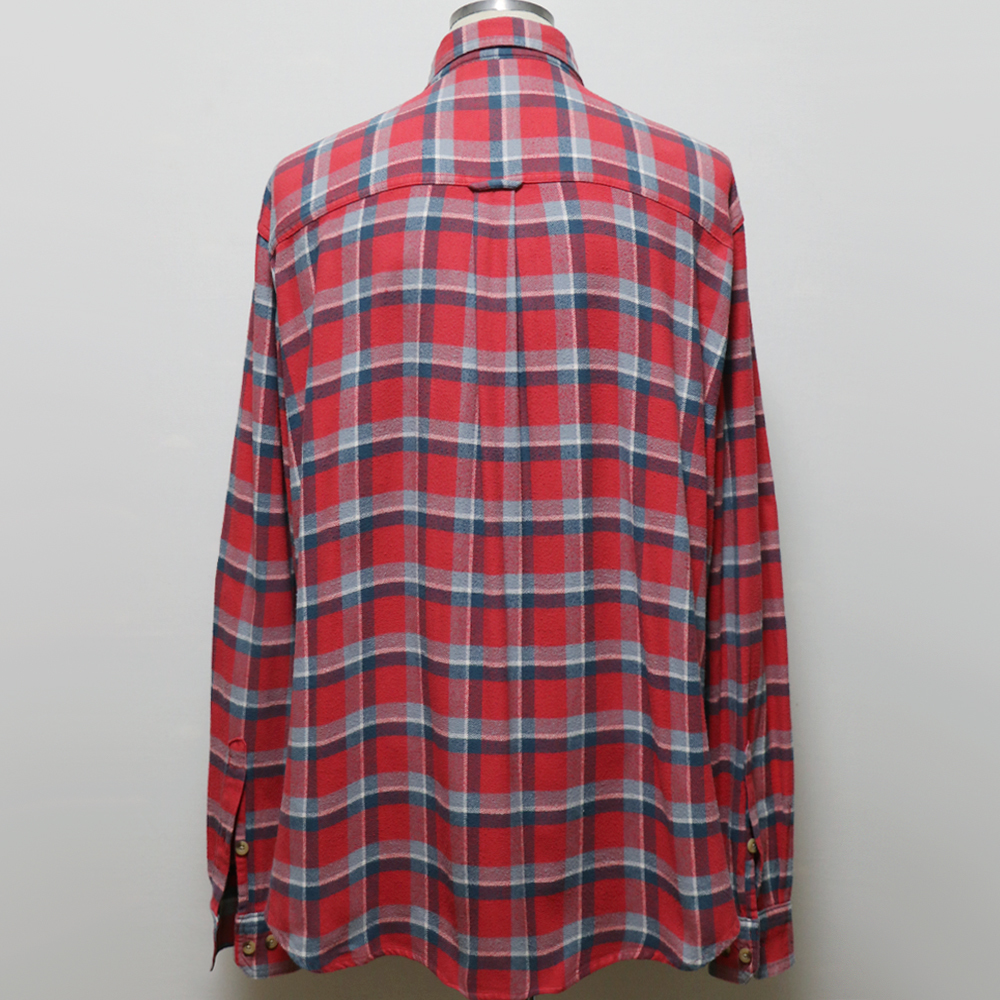 アメリカ購入 USED品 WOOLRICH ウールリッチ チェック柄 ヘビーネルシャツ ボタンダウン 赤×紺×水色 XL_画像7