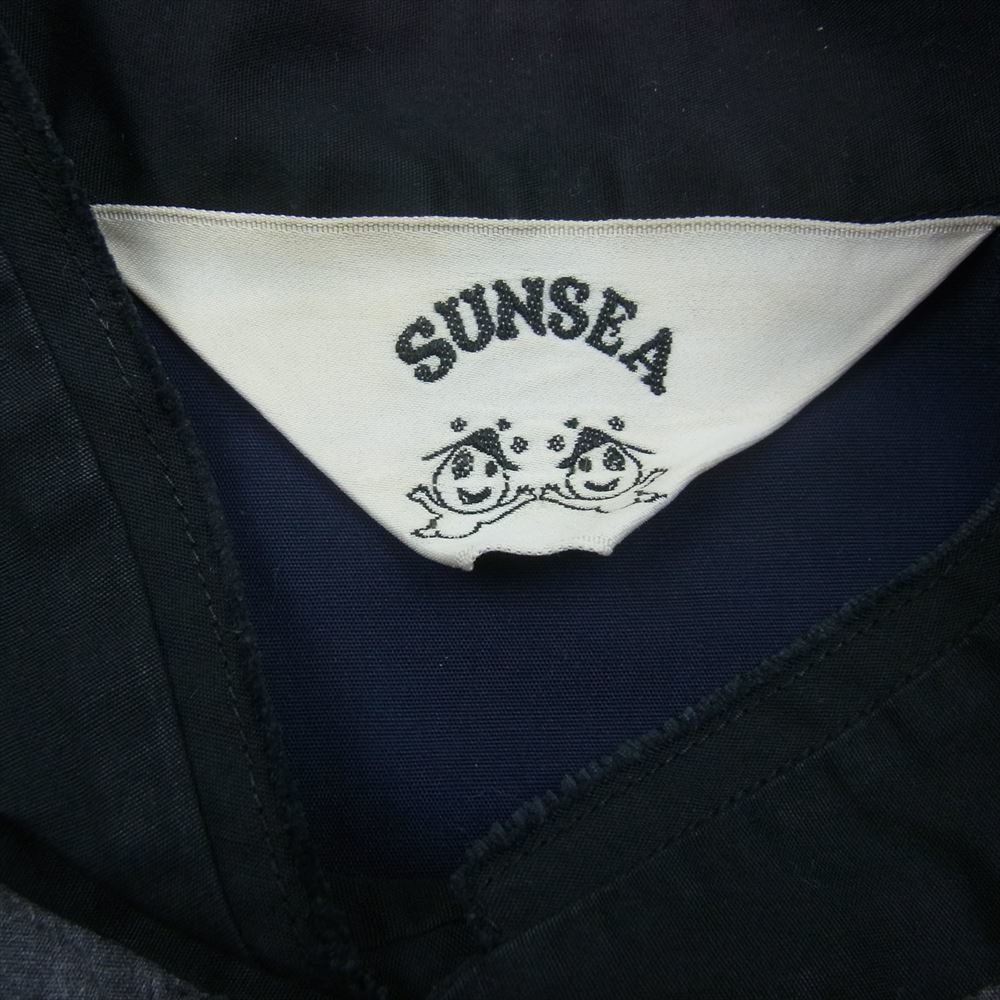 SUNSEA サンシー 18AW 18A24 Vincents Shirt ノーカラー バンドカラー 長袖 シャツ ブラック系 2【中古】_画像4
