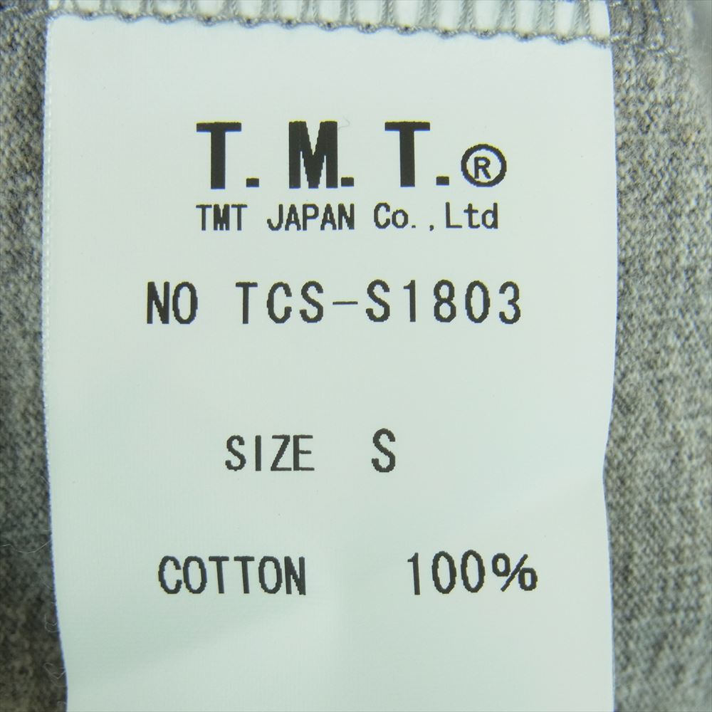 TMT ティーエムティー フラワー ロゴ プリント 半袖 Tシャツ コットン 日本製 グレー系 S【新古品】【未使用】【中古】_画像5