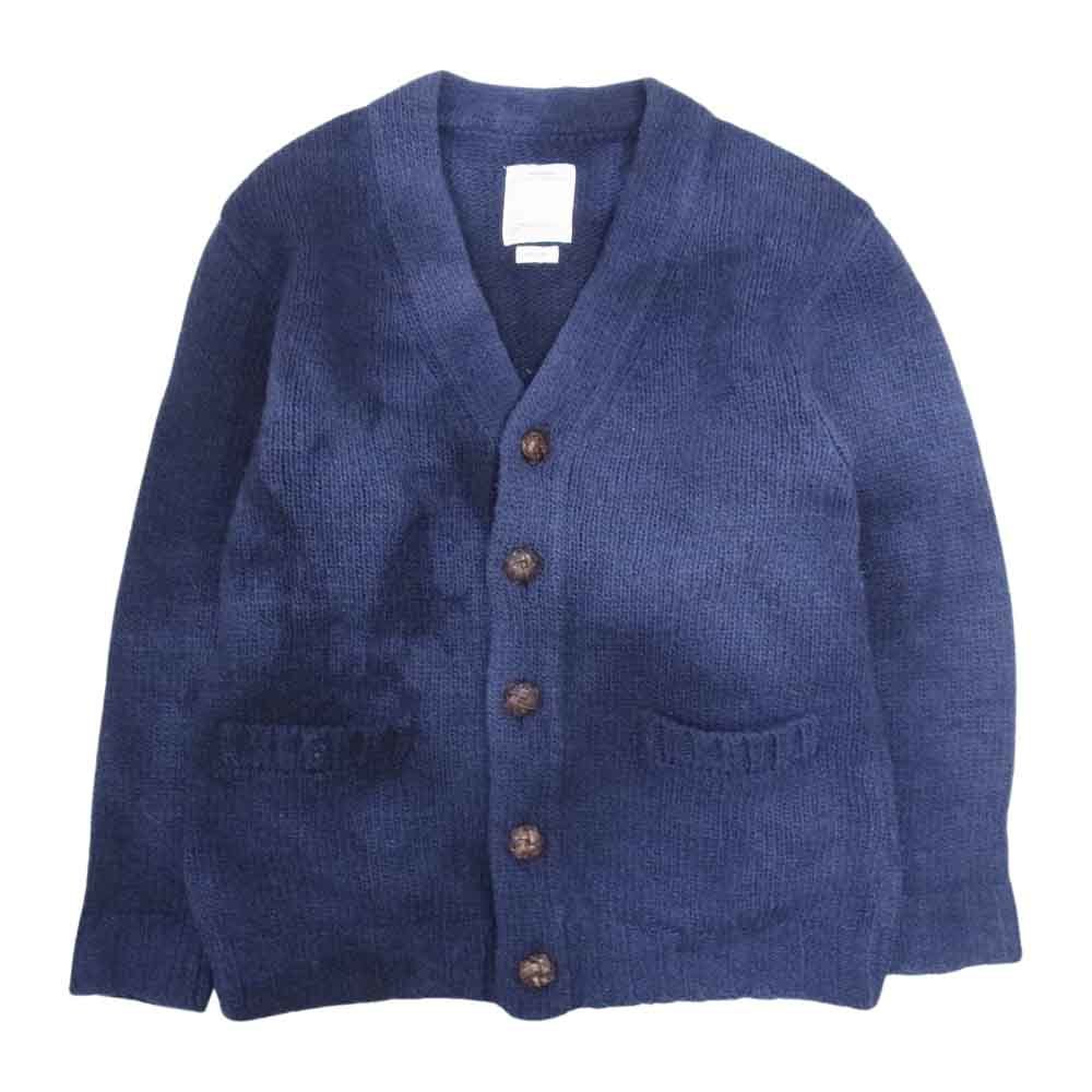 VISVIM ビズビム 18AW 0118205012003 SELMER LONG CARDIGAN UNEVEN DYE 製品染め Vネック カーディガン ニット ネイビー系 1【中古】