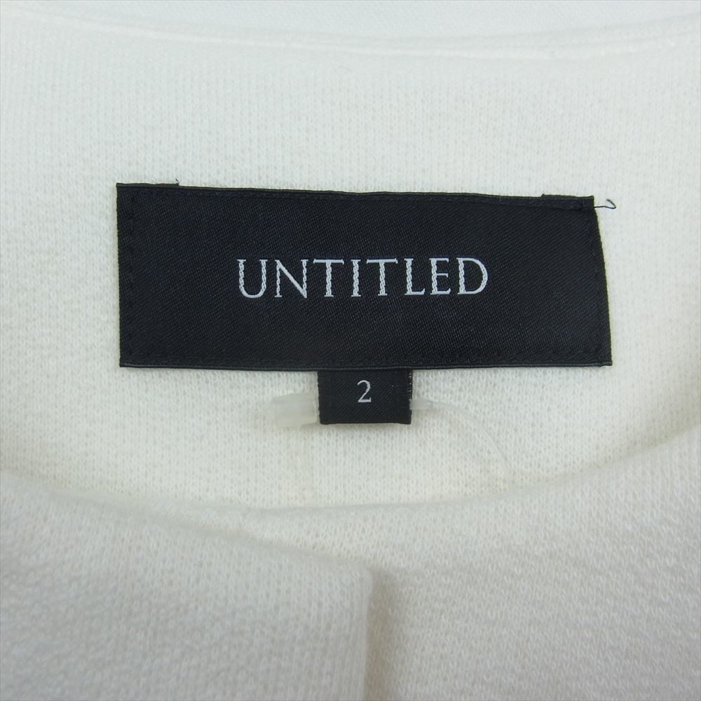 アンタイトル UNTITLED 153-44201 ダブルジョーゼット ノーカラー ジャケット ホワイト系 2【極上美品】【中古】_画像4