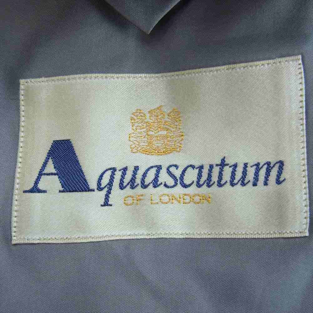 Aquascutum アクアスキュータム 6684201 ウール ダブル ジャケット スラックス セットアップ グレー 94AB4 ※ネーム刺繍あり 【中古】_画像6