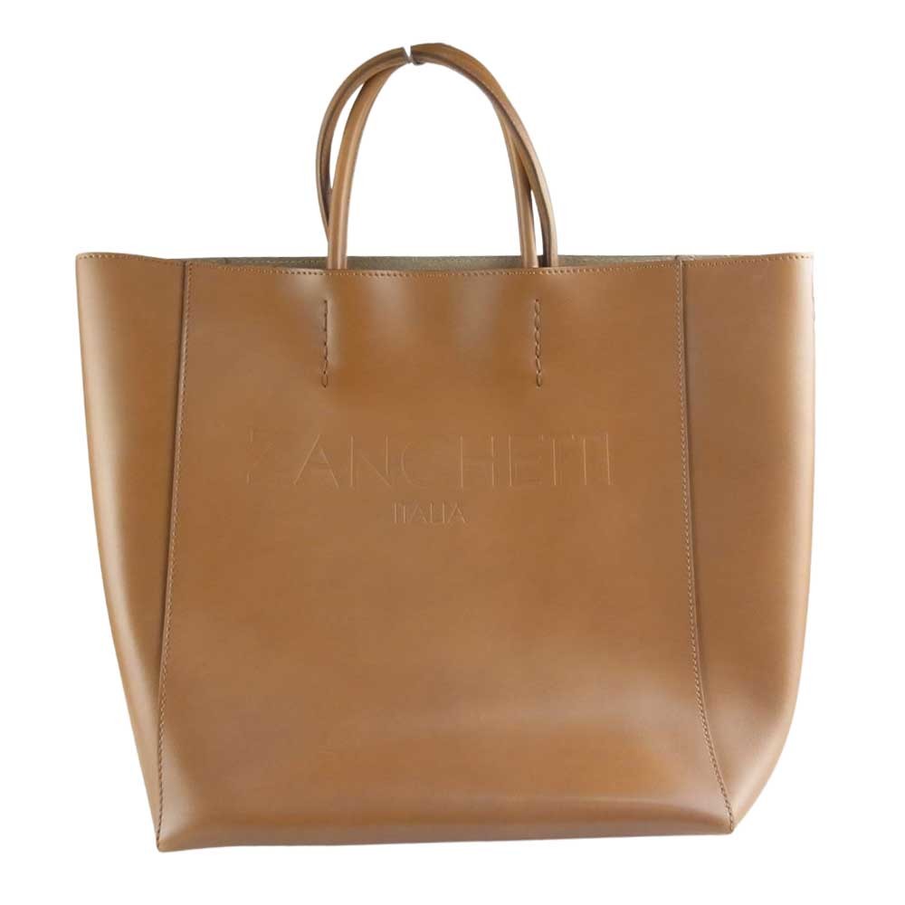 ザンケッティ ZANCHETTI 2WAY TOTE レザー トートバッグ ライトブラウン系【中古】