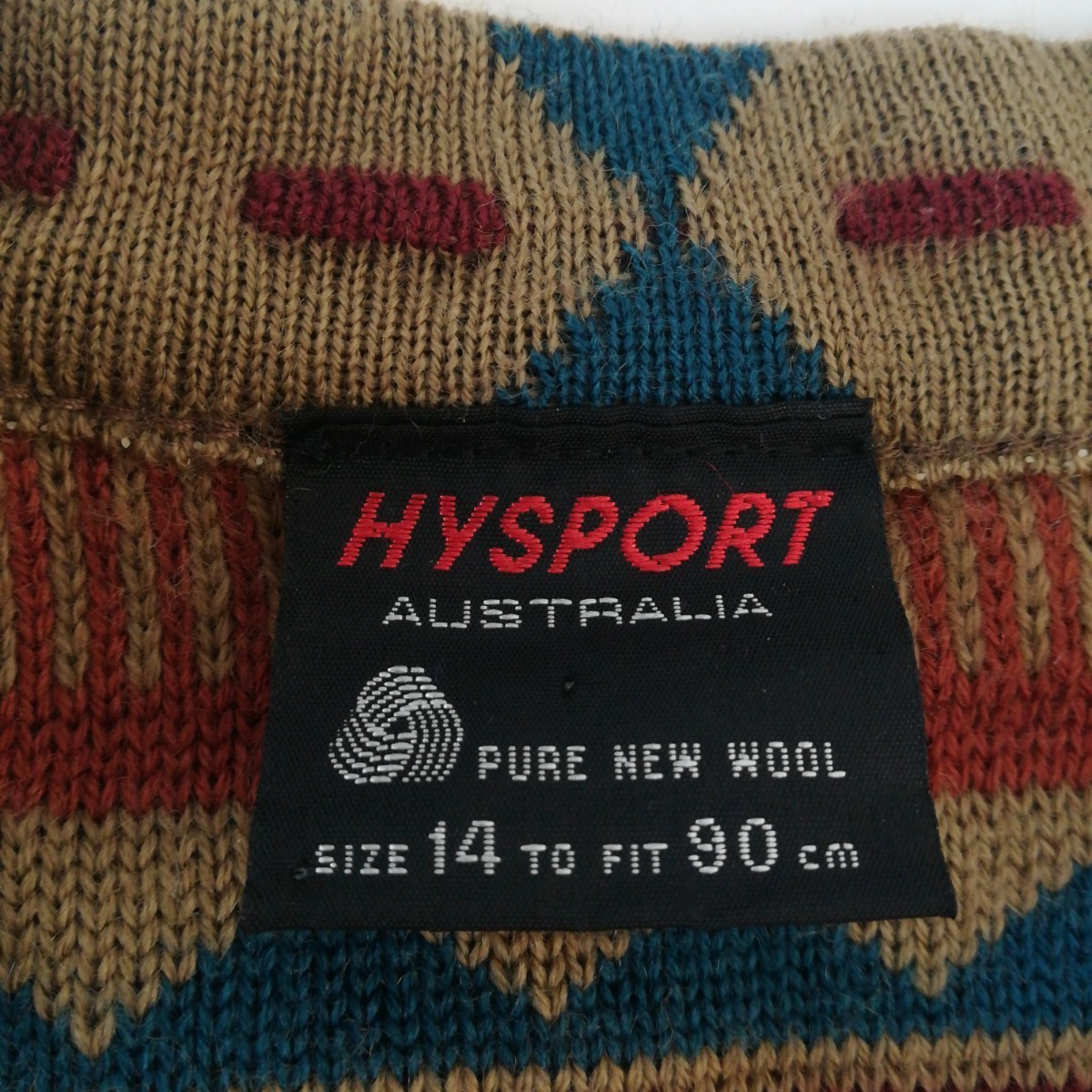 ★訳あり一円★HYSPORT AUSTRALIA 3Dニット メンズ マルチカラー MADE IN AUSTRALIA 穴あり古着_画像5