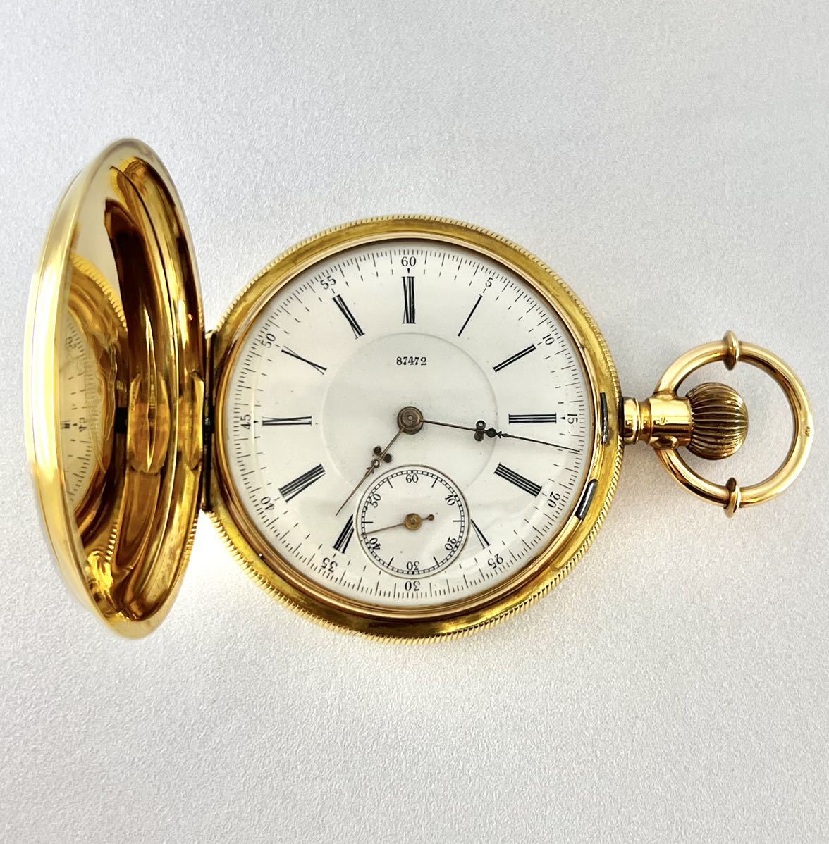 Yahoo!オークション - 【18金無垢】懐中時計 フルハンター 52mm Yahoo!オークション - 【18金無垢】懐中時計 フルハンター 52mm