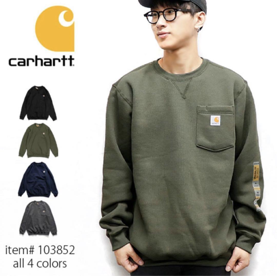 carhartt カーハート 胸ポケット L スウェット スウェット トレーナー 裏起毛 Crewneck Pocket Sweatshirt 前V