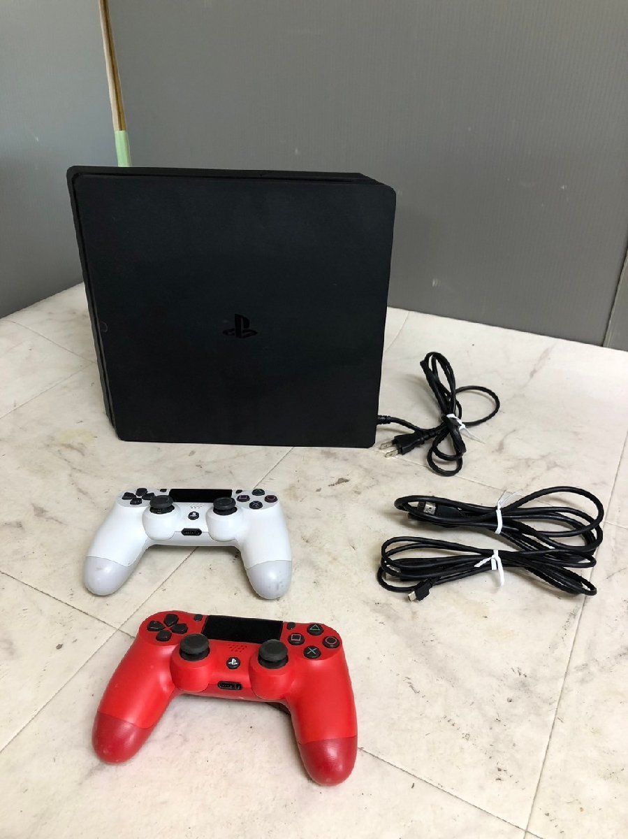 NI010309◆SONY ソニー◆PlayStation4 PS4 プレステ CUH-2200A ジェットブラック 初期化済み コントローラーｘ2付き 直取歓迎！_画像1