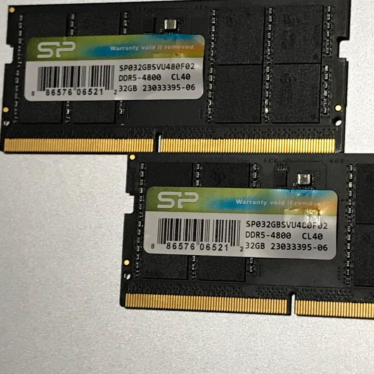 シリコンパワー ノートパソコン用メモリ DDR5-4800 CL40 2 32GB 2枚セット (64GB) ほぼ新品 64GB Silicon Power _画像2