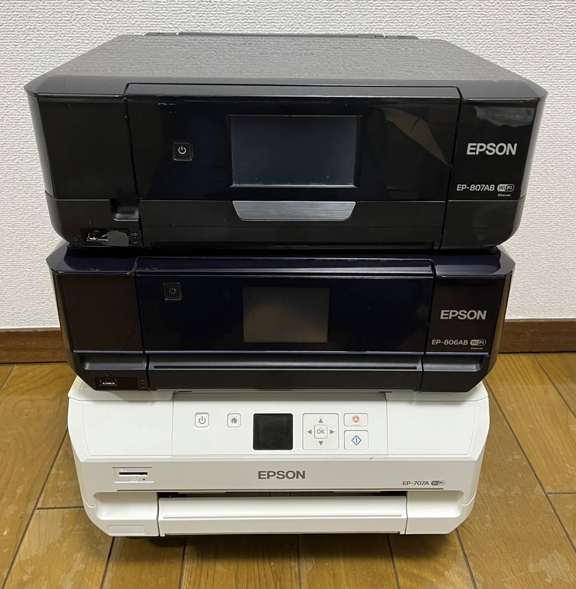 即決　送料無料　現状EPSON エプソン インクジェット 複合機 プリンター EP-707　806　807　　3台まとめ_画像1