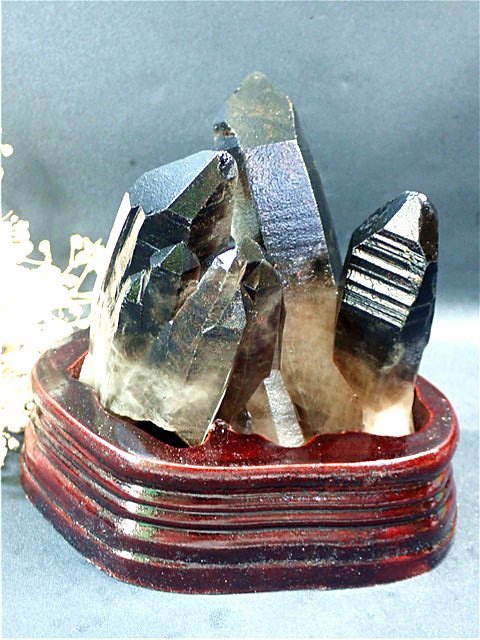 AAA級【魔除け】◆天然モリオン(黒水晶）クラスター176C6-129C47W_画像2