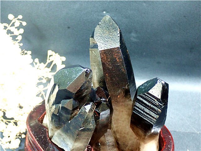 AAA級【魔除け】◆天然モリオン(黒水晶）クラスター176C6-129C47W_画像5