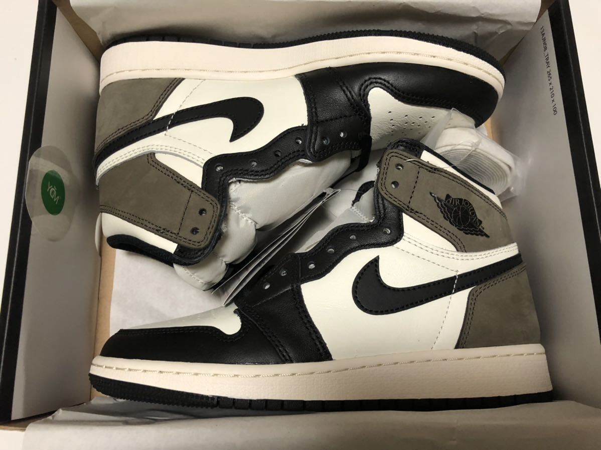 NIKE AIR JORDAN 1 HI OG GS SAIL/DARK MOCHA-BLACK ナイキ エアジョーダン1 ハイ OG GS セイル/ダークモカ-ブラック 575441-105 23cm US4Y