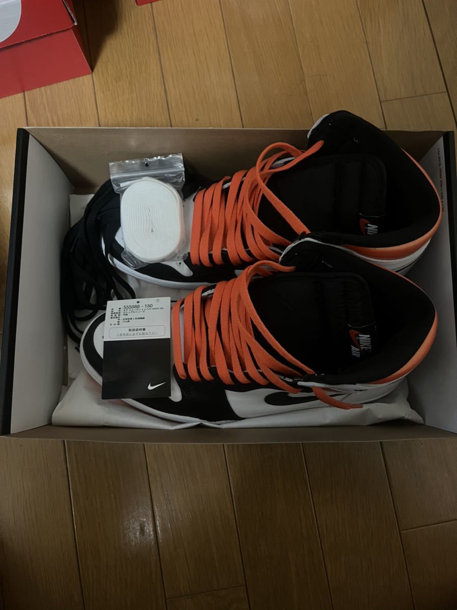 NIKE ナイキ AIR JORDAN 1 RETRO HIGH OG ELECTRO ORANGE 555088 180 エアジョーダン1 レトロ ハイ エレクトロオレンジ 28.0cm_画像6