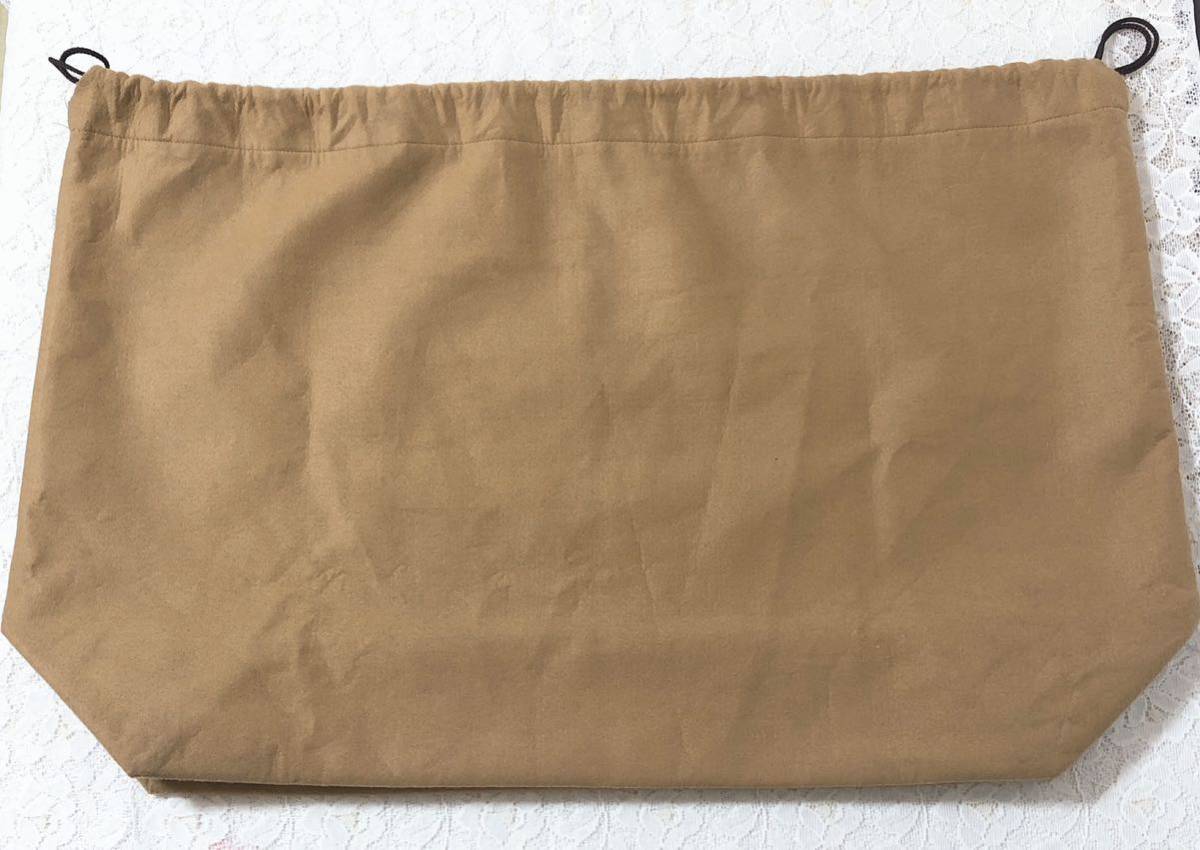ルイヴィトン「LOUIS VUITTON」バッグ保存袋 旧旧型(3332）正規品 付属品 内袋 布袋 巾着袋 48(平置き64)×42×18cm マチあり ヴィンテージ_画像2