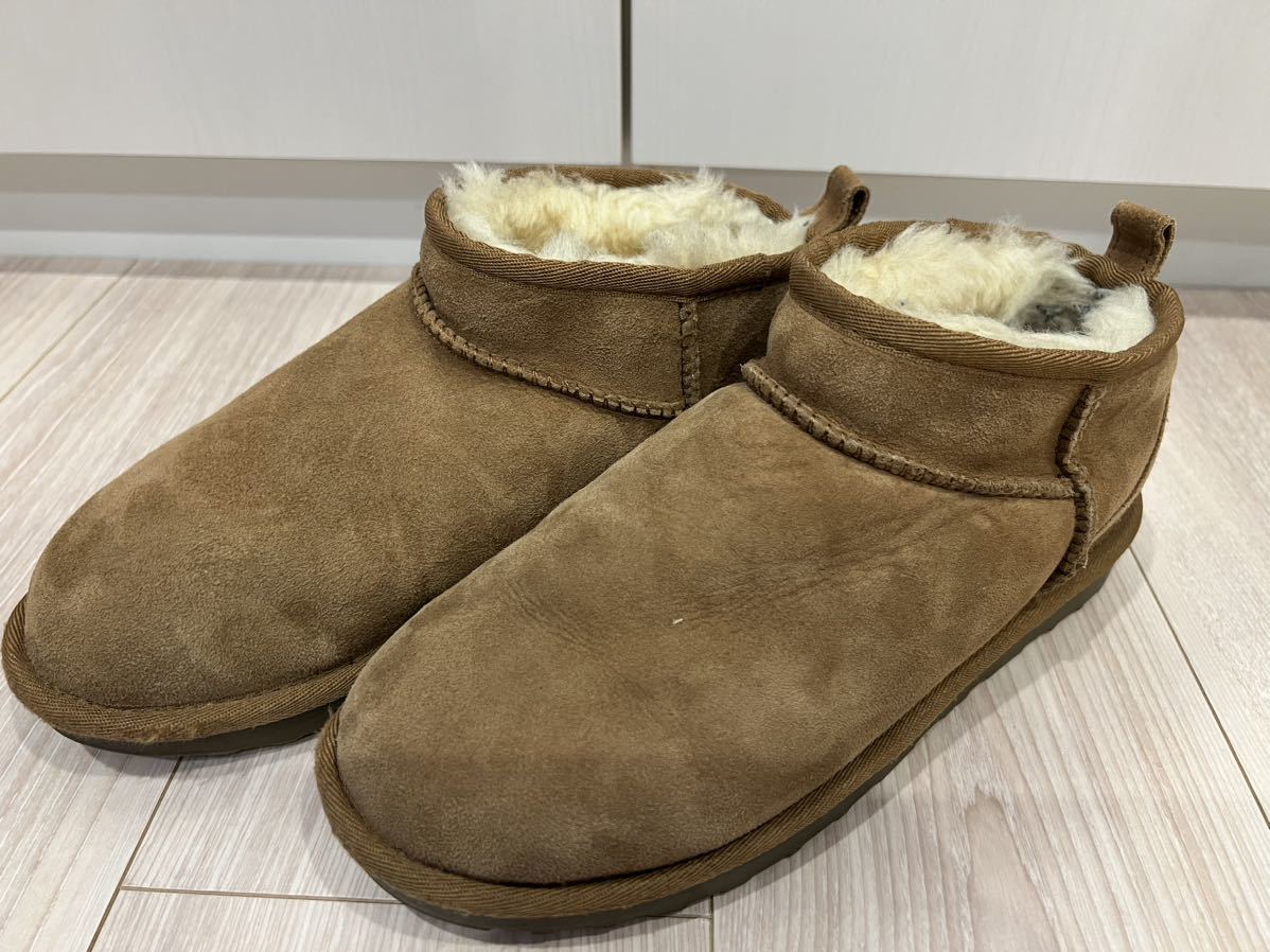 カークランドシグネチャー レディース アンクルブーツ Kirkland Signature Ladies Shearling Ankle Boot ムートン ブラウン ボア スエード _画像1