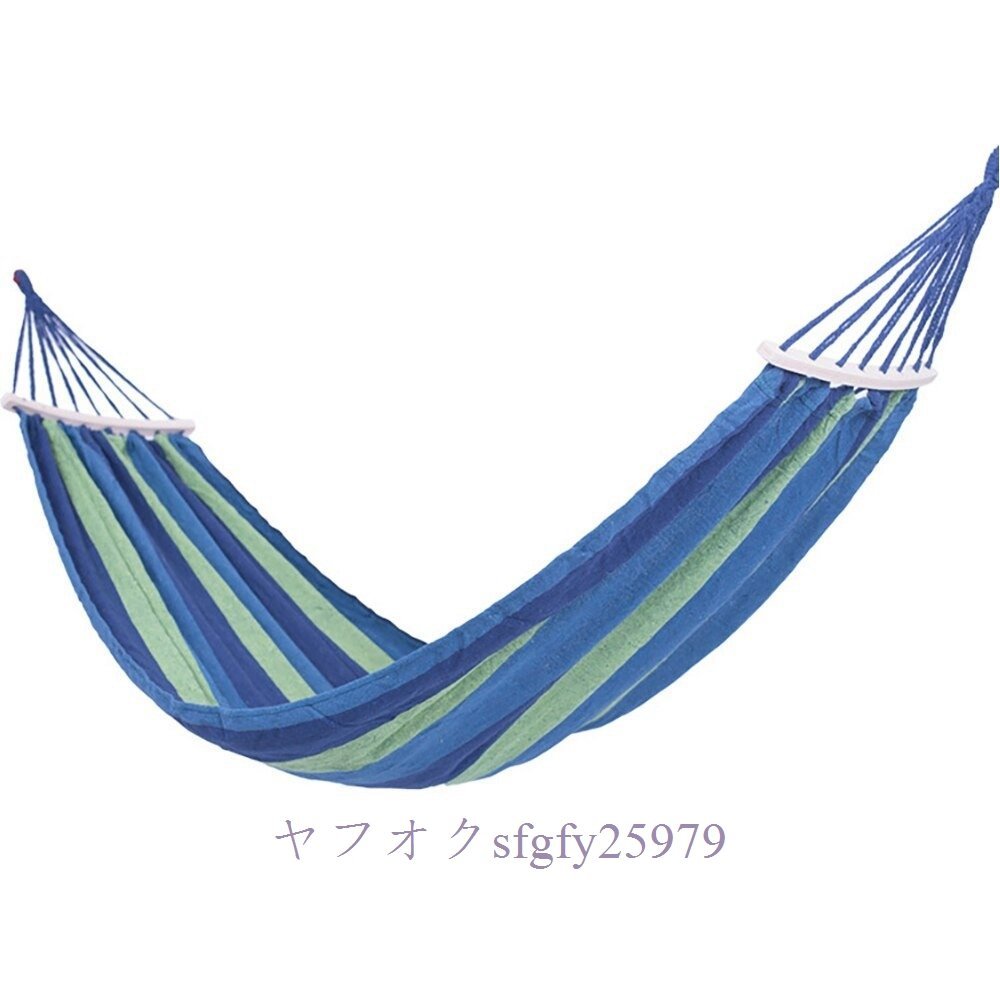 A786A☆新品厚い帆布で作られたポータブルハンモック 屋内 寝室 キャンプ 旅行用のスイングベッド_画像4