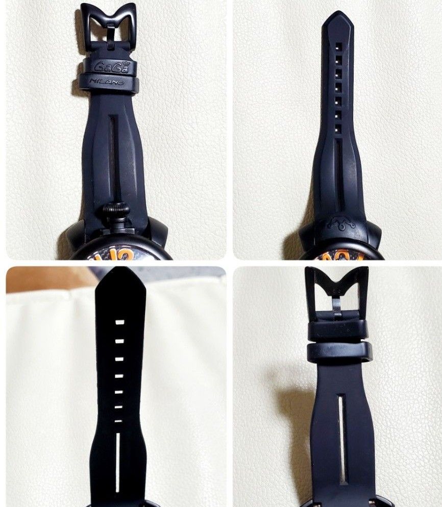 良品 GaGa MILANO ガガミラノ マヌアーレ48 ブラック 手巻き 裏 良品 GaGa MILANO ガガミラノ マヌアーレ48 ブラック 手巻き 裏
