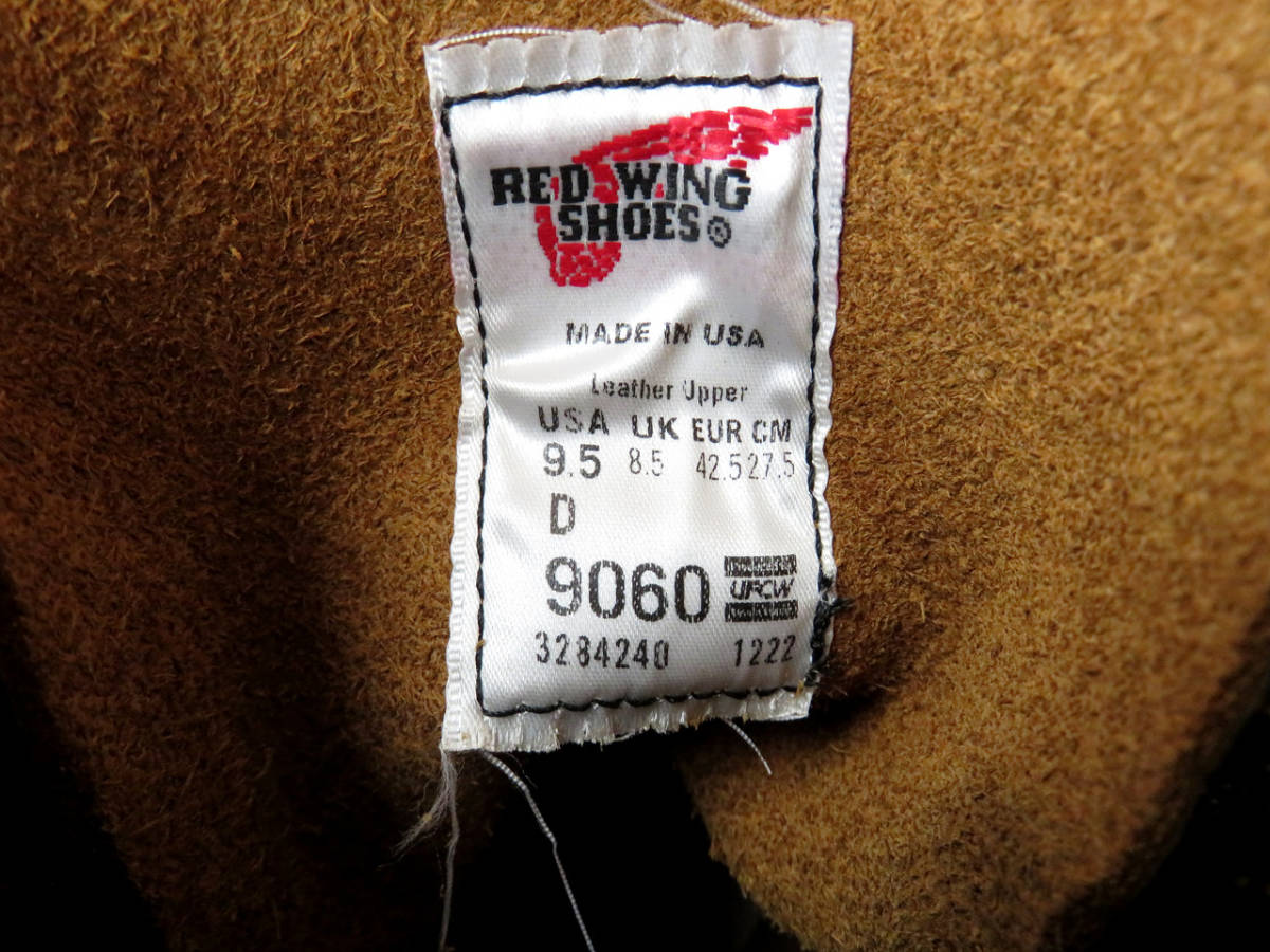 新品 Red Wing レッドウィング 9060 ベックマン フラットボックス US9.5 Dワイズ 2022年製 茶芯 先芯無 Made in USA ブラッククロンダイク_画像9