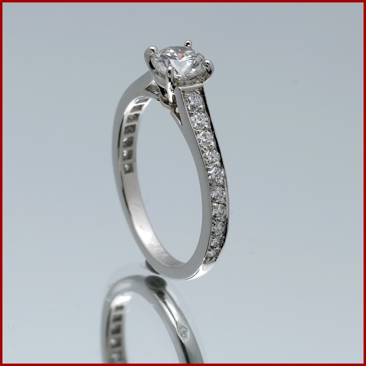  Cartier 1895 sleigh tail half diamond ring ring Pt950 platinum 0.43ct G-VVS2-VG 47 7 number beautiful goods new goods finishing settled guarantee &GIA expert evidence equipped 
