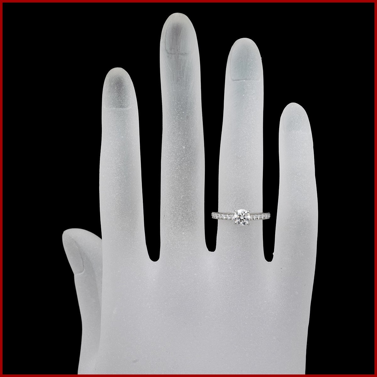  Cartier 1895 sleigh tail half diamond ring ring Pt950 platinum 0.43ct G-VVS2-VG 47 7 number beautiful goods new goods finishing settled guarantee &GIA expert evidence equipped 