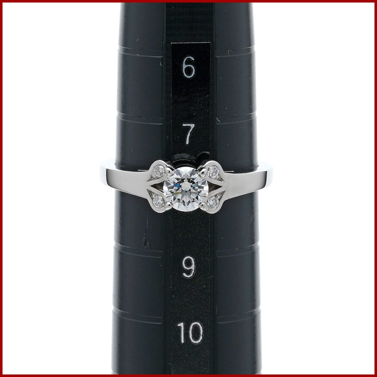 カルティエ バレリーナ ソリテール ダイヤモンド リング 指輪 0.38ct G-VS1-3EX #48 8号 Pt950 プラチナ 美品 新品仕上げ済み_画像6